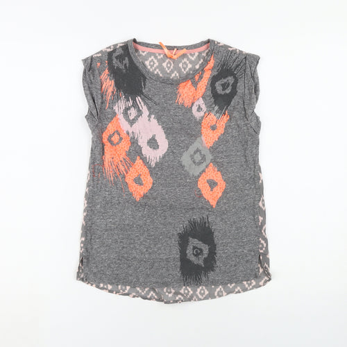 Next Girls Grey Geometric T-Shirt, 10 Years, Sleeveless