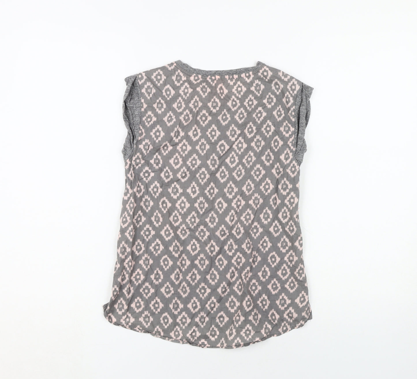 Next Girls Grey Geometric T-Shirt, 10 Years, Sleeveless