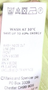 Marks and Spencer Women's Yellow Tank Top, Size 14