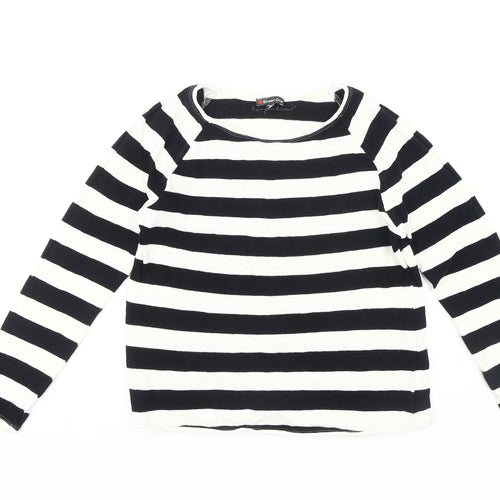 Street One Women's Black Striped Jersey Top Size 10