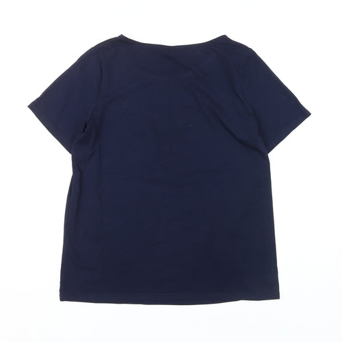 Bonmarché Women's Blue Embroidered T-Shirt Size 12