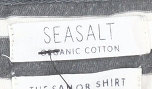 Seasalt Women's Grey Striped T-Shirt Size 10