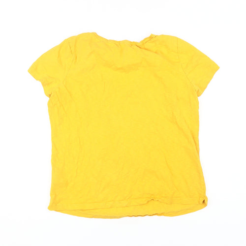 White Stuff Women's Yellow Cotton Scoop Neck T-Shirt - Size 12