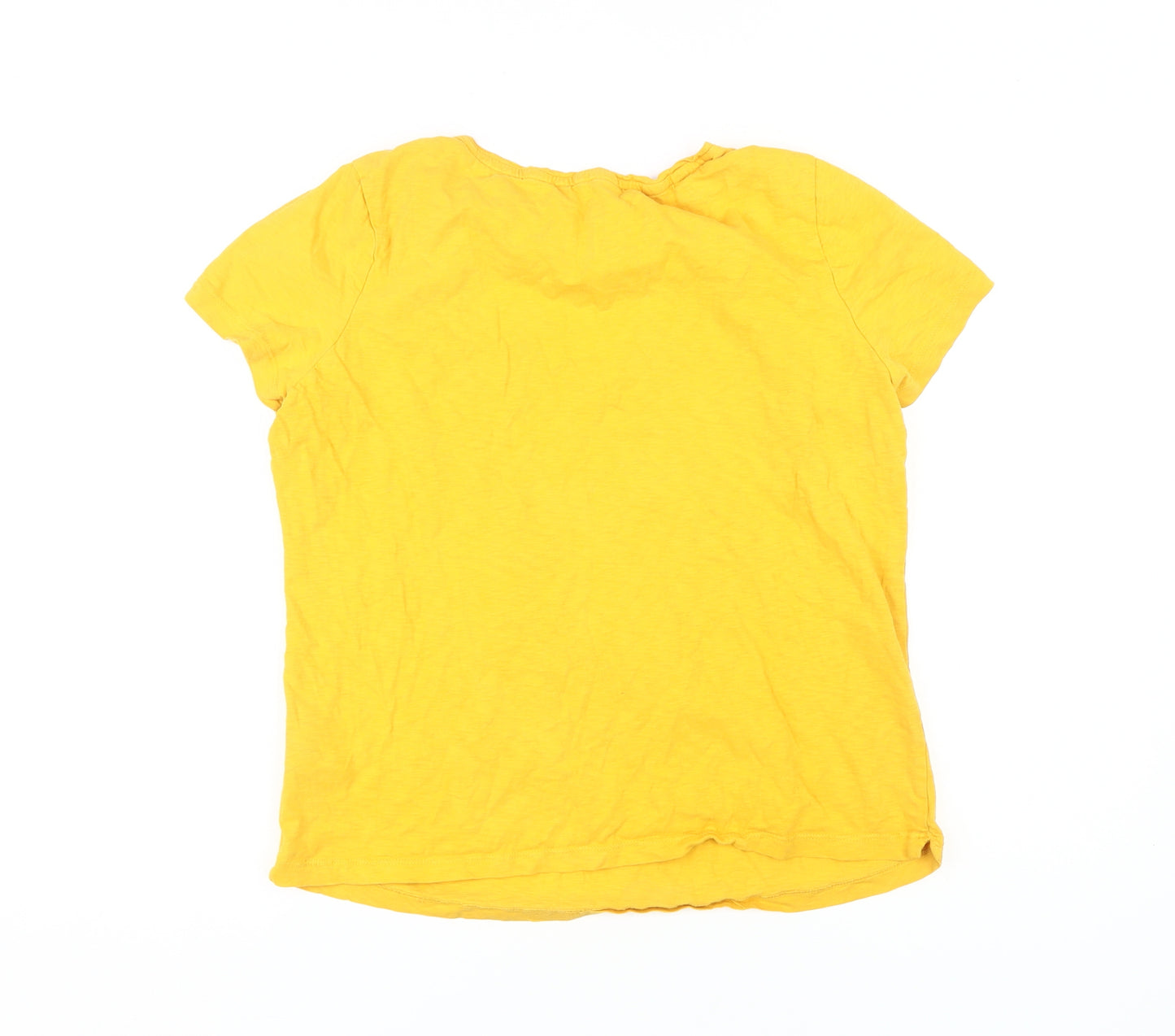 White Stuff Women's Yellow Cotton Scoop Neck T-Shirt - Size 12