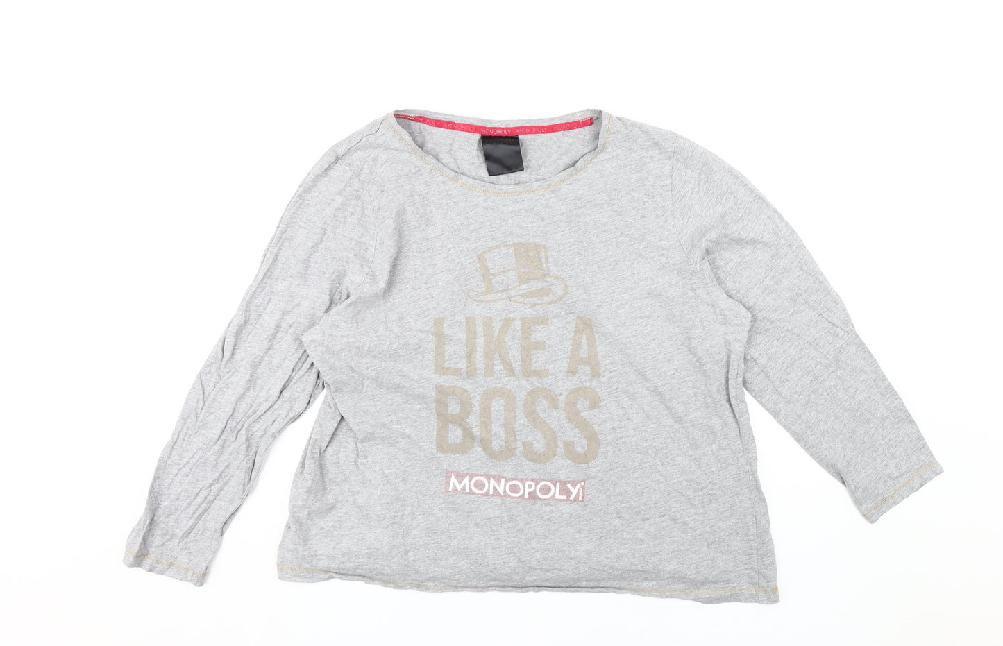 Monopoly Unisex Adults Grey T-Shirt Size 18