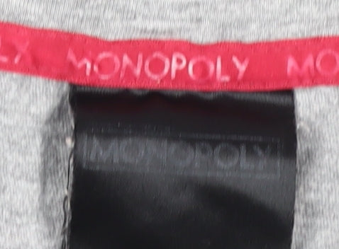 Monopoly Unisex Adults Grey T-Shirt Size 18