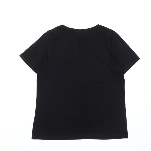 Bonmarché Women's Black Giraffe Embroidered T-Shirt Size 12