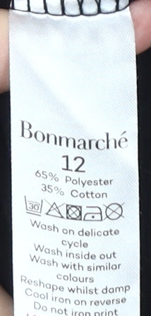 Bonmarché Women's Black Giraffe Embroidered T-Shirt Size 12