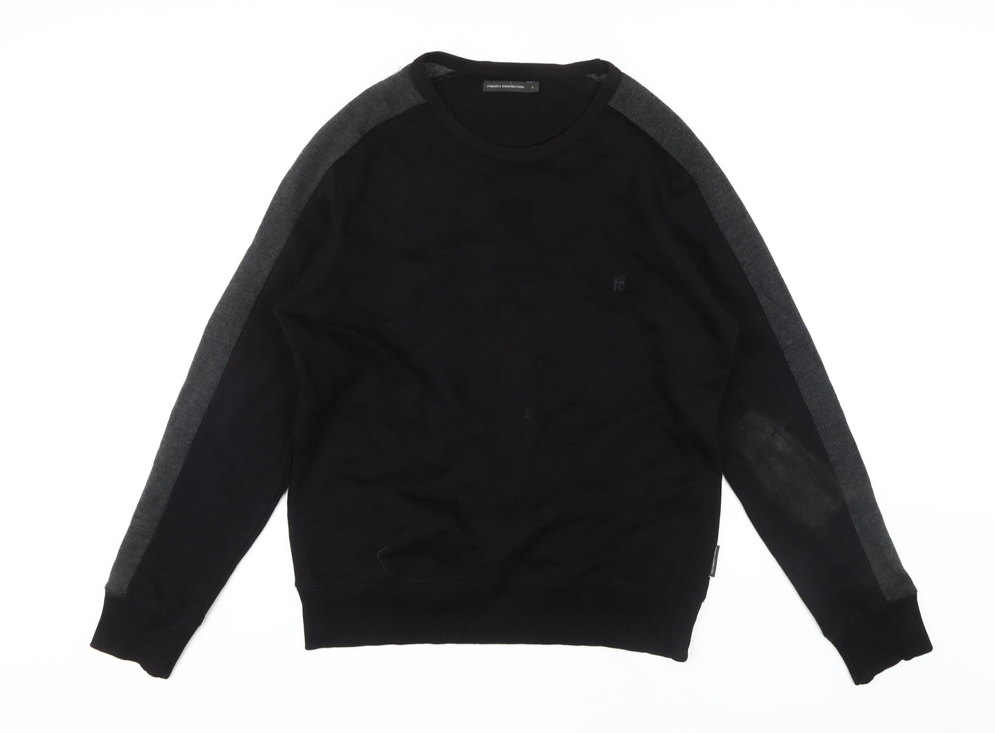 French Connection Men's Black Sweatshirt L Pullover