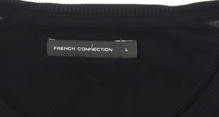 French Connection Men's Black Sweatshirt L Pullover