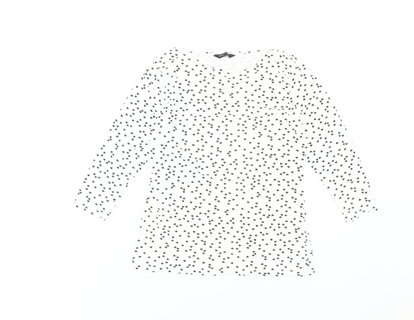 Marks and Spencer Women's White 3/4 Sleeve Top Size 12