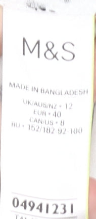 Marks and Spencer Women's White 3/4 Sleeve Top Size 12