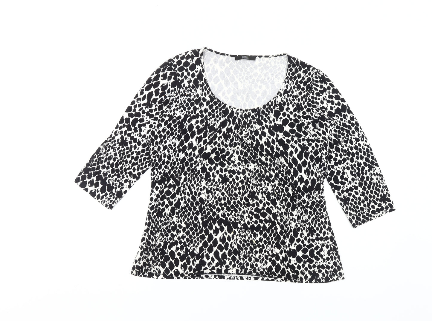 Marks & Spencer Women's Black Animal Print T-Shirt, Size 14