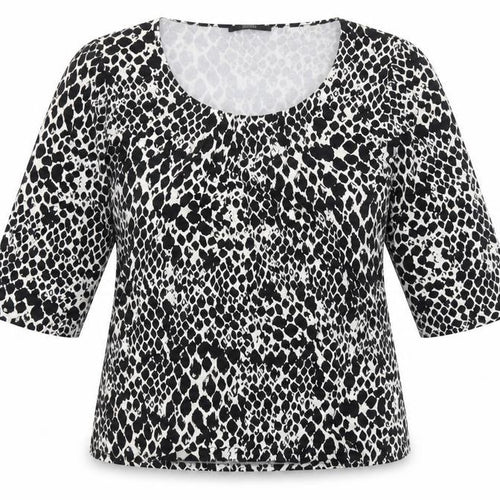 Marks & Spencer Women's Black Animal Print T-Shirt, Size 14