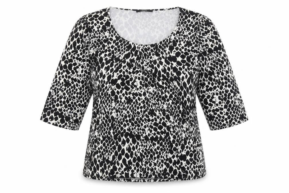 Marks & Spencer Women's Black Animal Print T-Shirt, Size 14