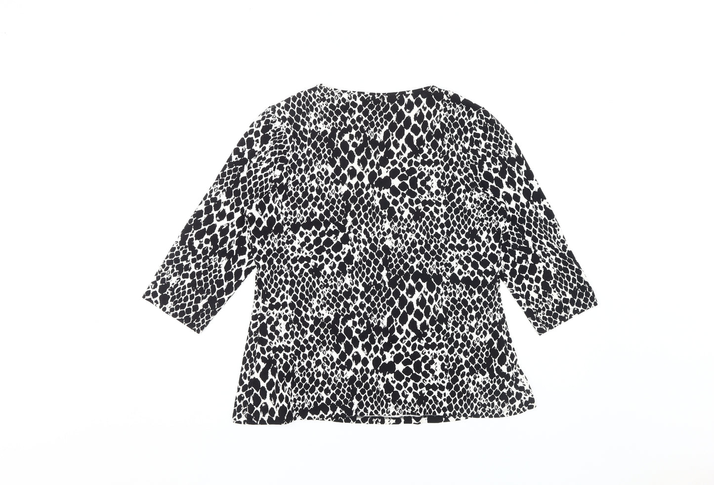 Marks & Spencer Women's Black Animal Print T-Shirt, Size 14