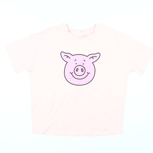 Marks and Spencer Girls Pink Graphic T-Shirt 13-14 Years