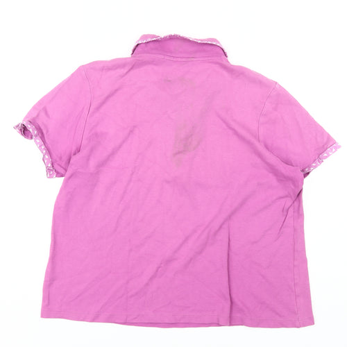Isle Women's Pink Polo Top, Size L, Short Sleeve Cool Casual