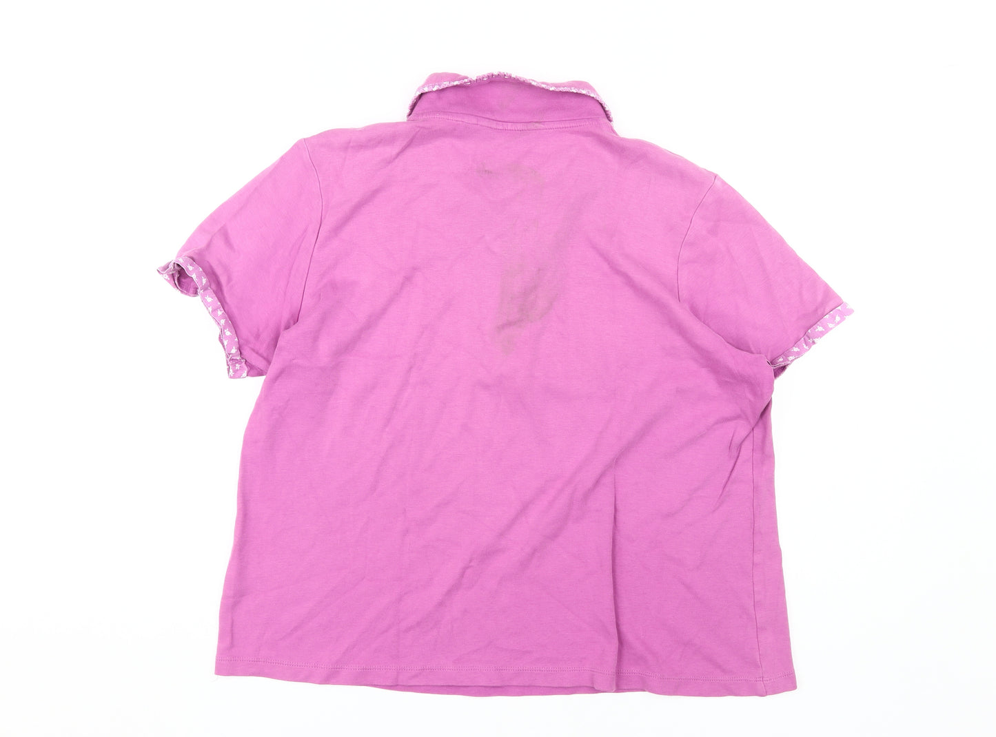 Isle Women's Pink Polo Top, Size L, Short Sleeve Cool Casual