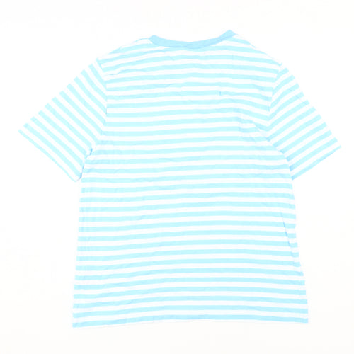 Marks and Spencer Women's Blue Striped T-Shirt, Size 10