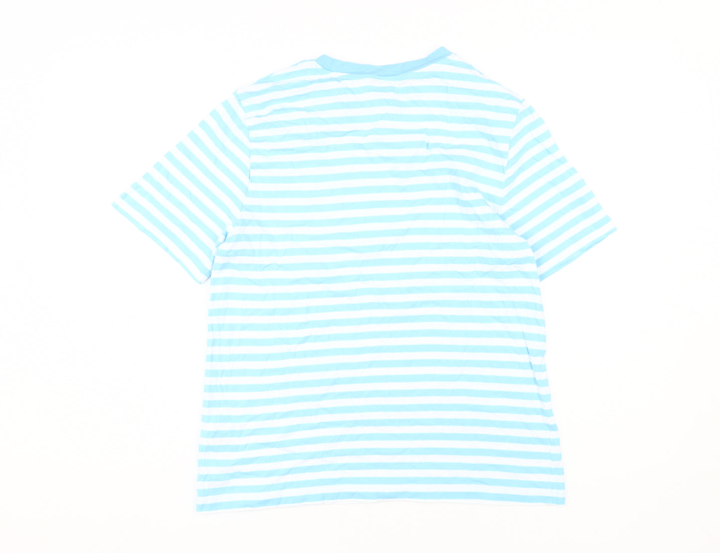 Marks and Spencer Women's Blue Striped T-Shirt, Size 10