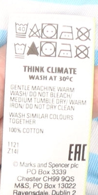 Marks and Spencer Women's Blue Striped T-Shirt, Size 10