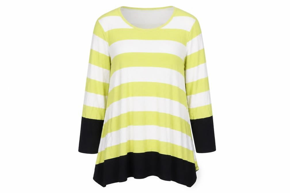 Front view of Roman Women's Multicoloured Striped Tunic T-Shirt, size 18