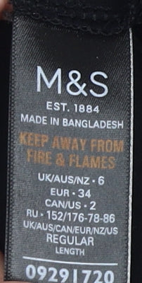 Marks and Spencer Women’s Black Dress, Long Sleeve, Size 6