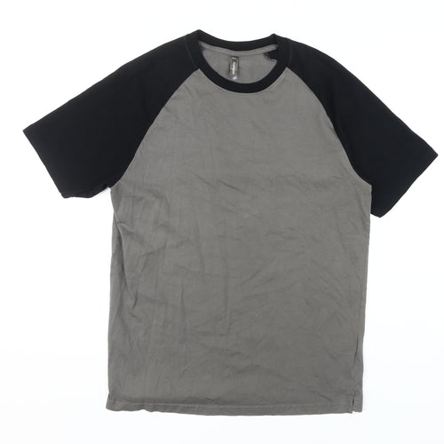 Kariban Men's Grey Black Colourblock T-Shirt M
