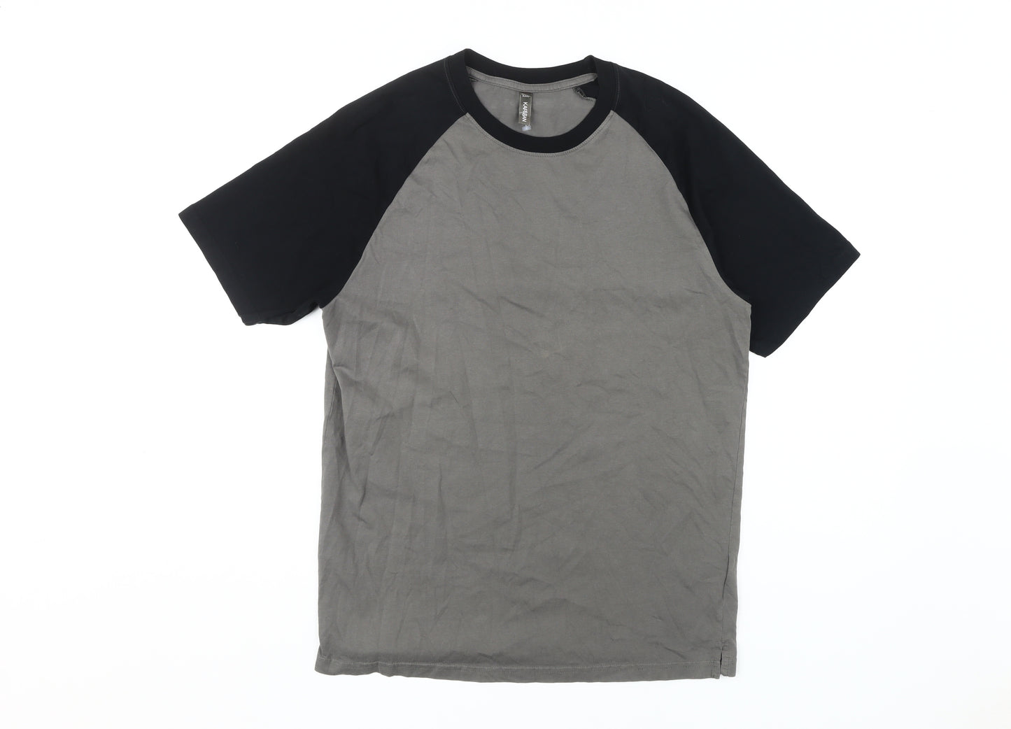 Kariban Men's Grey Black Colourblock T-Shirt M
