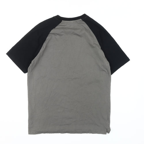 Kariban Men's Grey Black Colourblock T-Shirt M