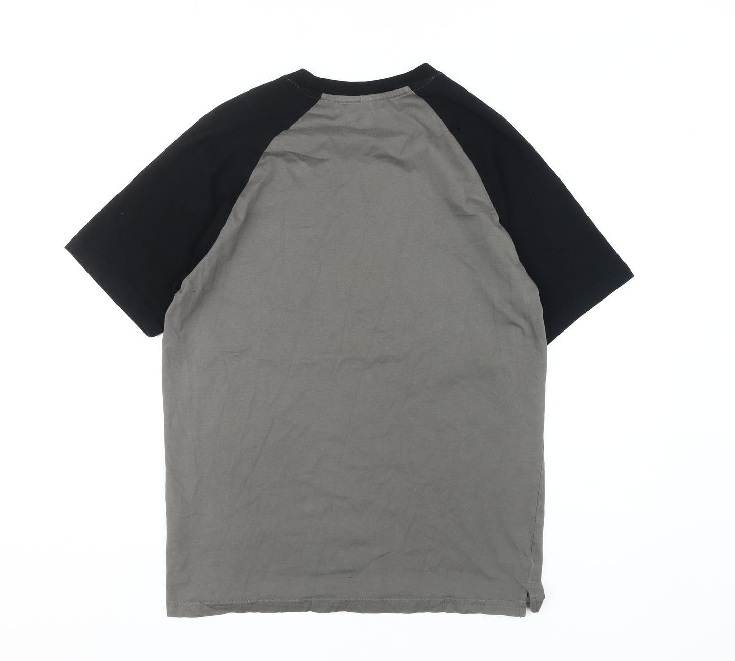 Kariban Men's Grey Black Colourblock T-Shirt M