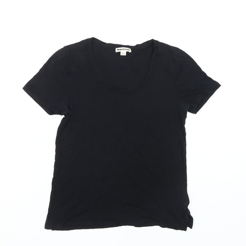 Whistles Women's Black Round Neck T-Shirt Size 8