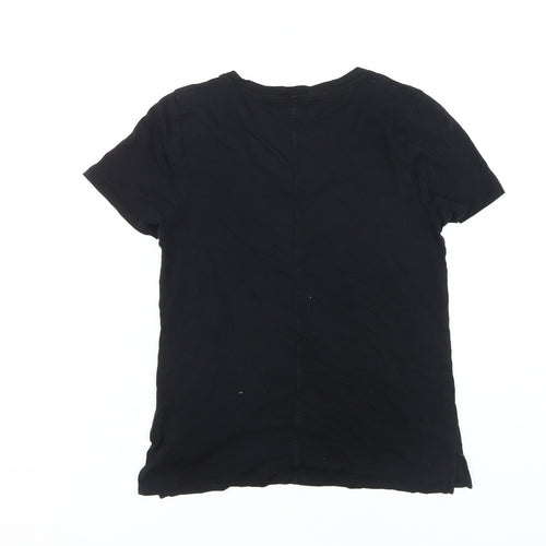 Whistles Women's Black Round Neck T-Shirt Size 8