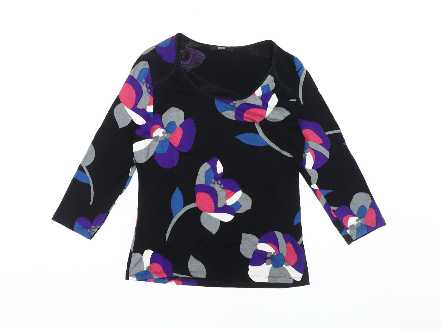 Marks and Spencer Women's Black Floral Jersey Top