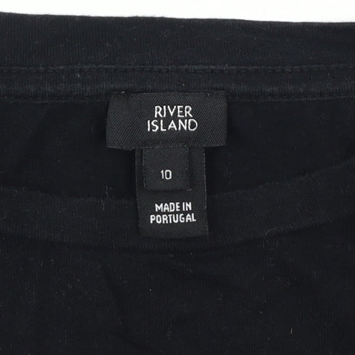 River Island Unisex Black City Graphic T-Shirt, Size 10