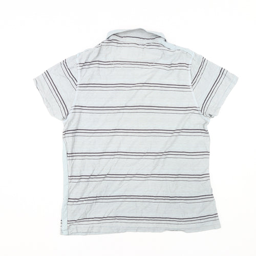 Rocha John Rocha Men's Grey Striped Polo Shirt M