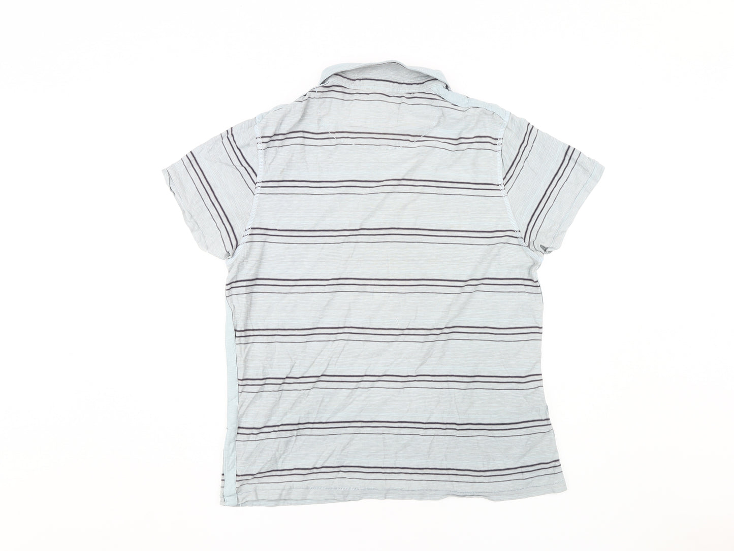 Rocha John Rocha Men's Grey Striped Polo Shirt M