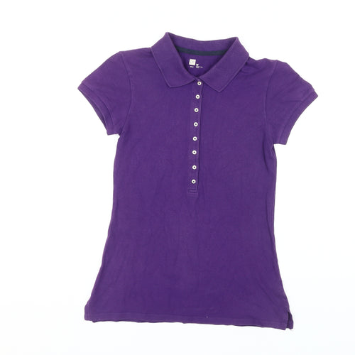 GAP Women's Purple Polo Shirt M - Casual Collared Cotton