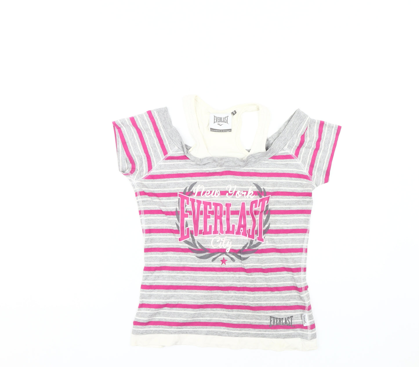 Everlast Women's Multicoloured Striped T-Shirt, Size 8