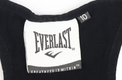 Everlast Women's Black Striped T-Shirt Size 10