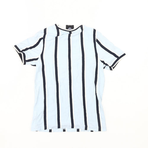 Boys Blue Striped England T-Shirt 8-9 Years Cotton Casual