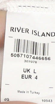 River Island Men's L White Colourblock T-Shirt