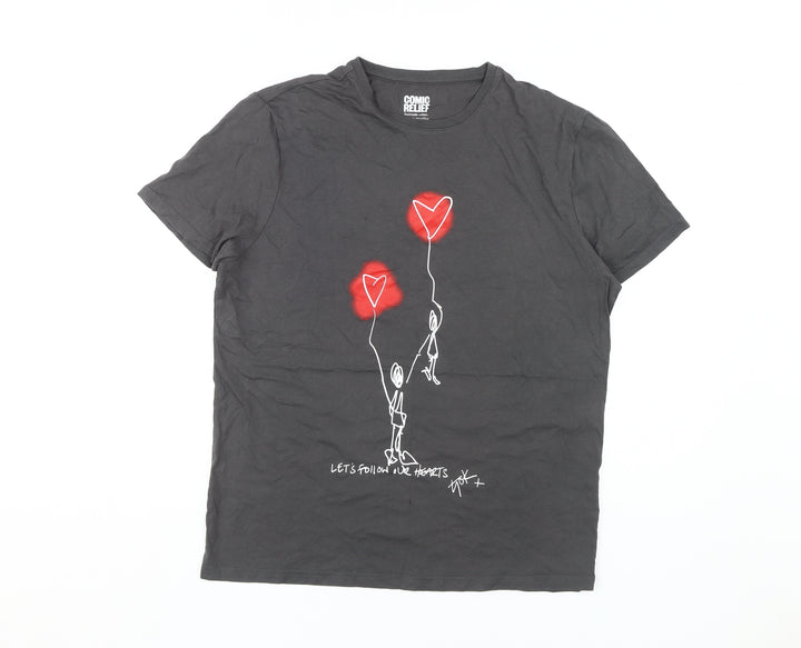 Comic Relief Unisex T-Shirt, Black, S, 100% Cotton