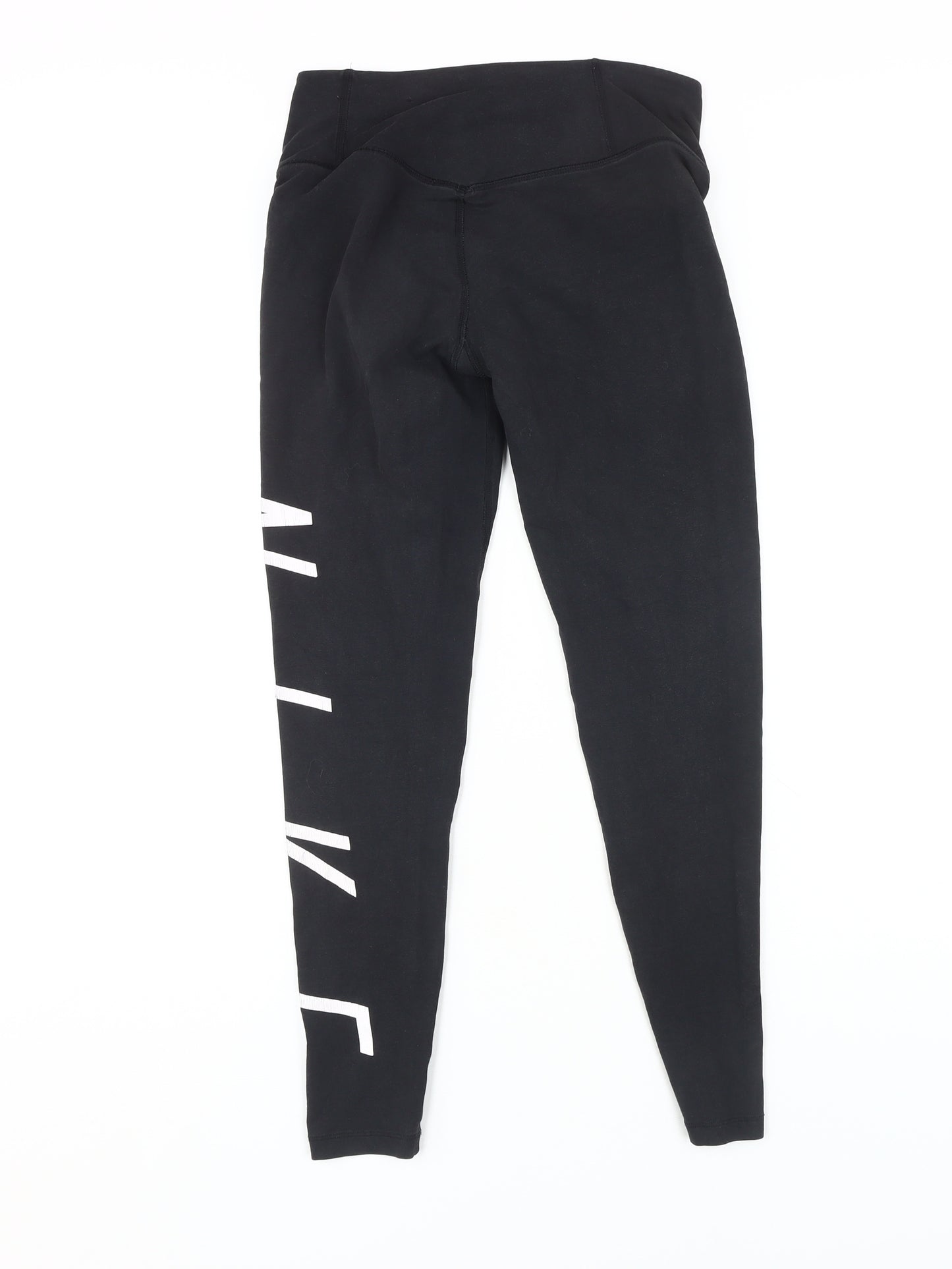 Nike Women's Black Ankle Leggings, Size S, Logo Pattern