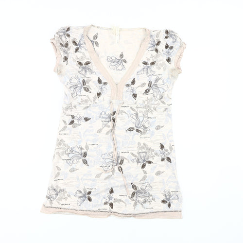 Next Women's Floral V-Neck Short Sleeve Top Size 8