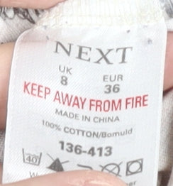 Next Women's Floral V-Neck Short Sleeve Top Size 8