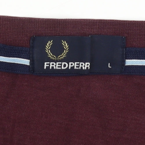 Fred Perry Men's Red Crew Neck T-Shirt L