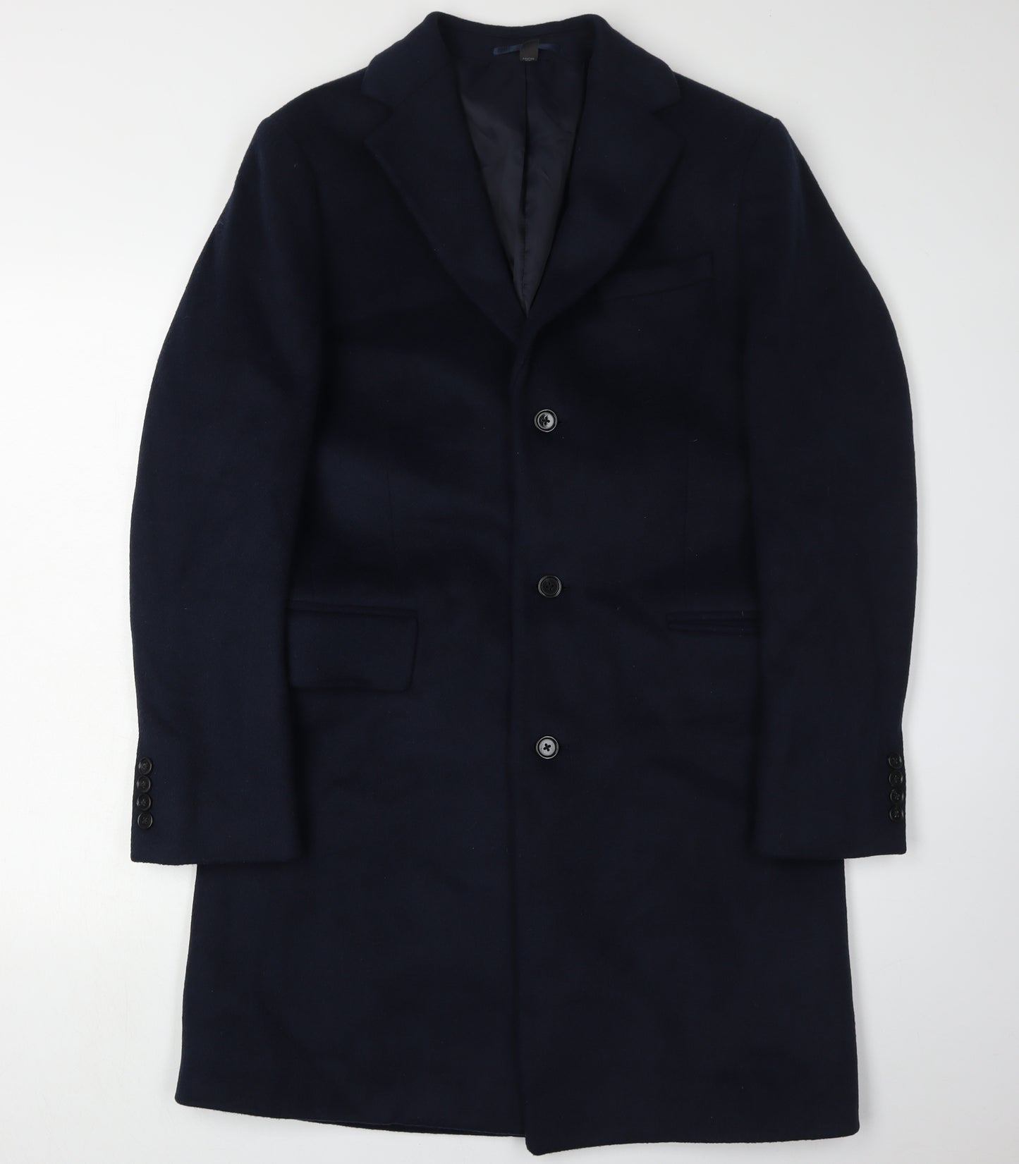 Marks and Spencer Men's Blue Wool Overcoat S