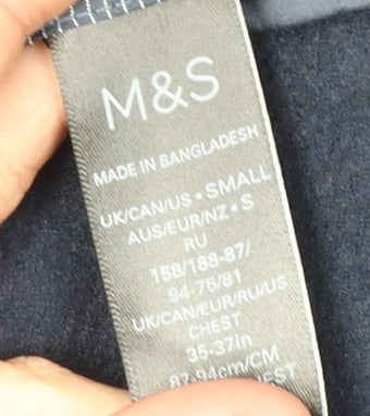 Marks and Spencer Men's Blue Wool Overcoat S